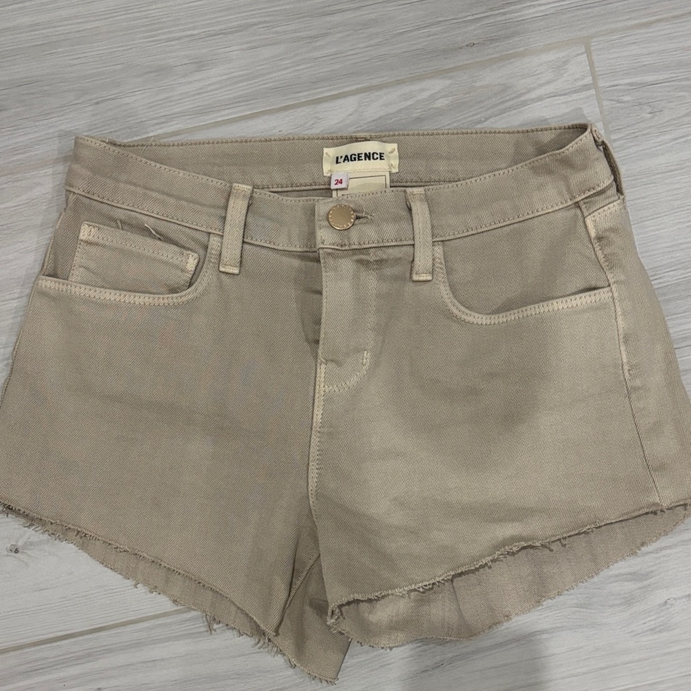 L'AGENCE Beige Jean Shorts for Women